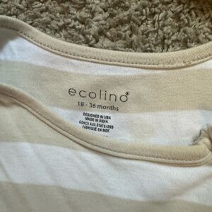 Ecolino woolino beige and White Striped Top 18-36 months